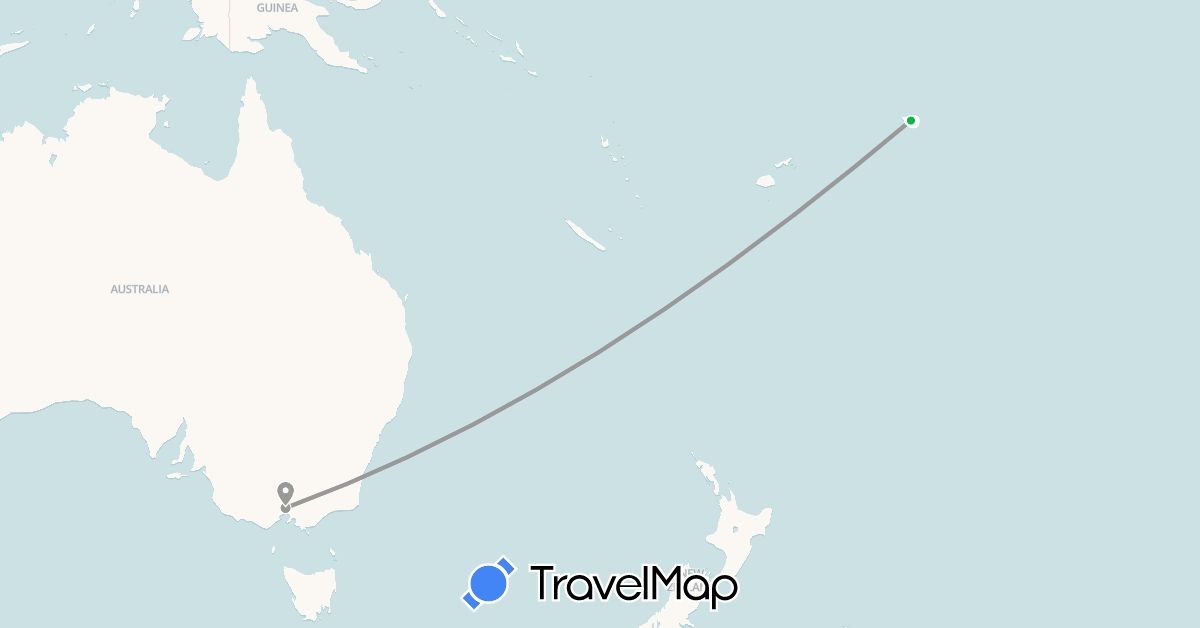 TravelMap itinerary: driving, bus, plane, hiking, boat in Australia, Samoa (Oceania)